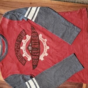 GAP Kids Red and Gray Motorcycle Club Tee